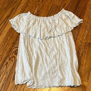 Blue Ruffle Tube Top